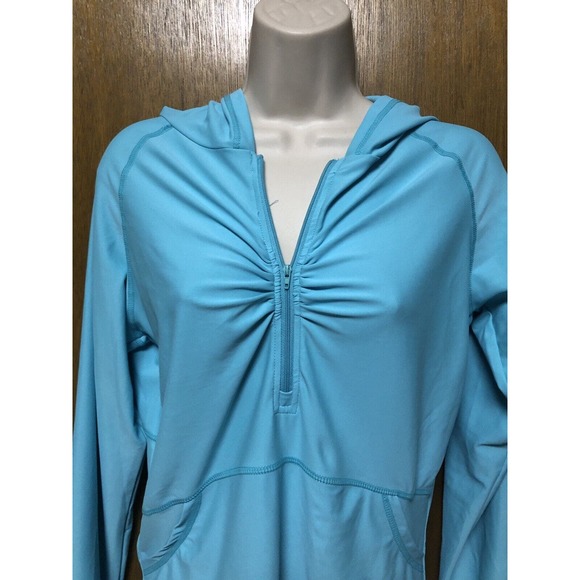 Besserbay sz M COVERUP Shirt Dress Hooded RASH GUARD zipper UPF 50+ Pockets Z22 - Picture 2 of 8